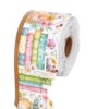 Painted Book Flower Border Sticker for Present Wrapping, C