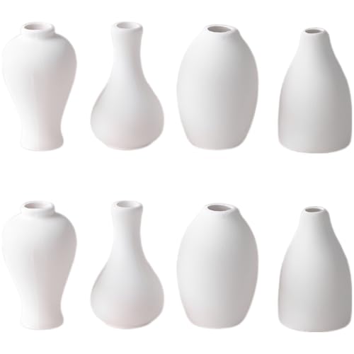 Paint Your Own Vases 2 Sets 3.7 in / 9.3 cm Ceramic Painting Kit, 4 Style Unpainted White Ceramic Vases with Paints and Brushes, DIY Art Craft Supplies for Home Decor and Party Favors