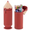 PAMASE Standing 2-in-1 Pencil Case & Pen Holder for Girls Boys, Red
