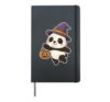 Panda Witch with Pumpkin Pail Hardcover Journal, Black