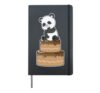 Panda with Birthday Cake Hardcover Journal, Black
