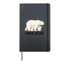 Papa Bear With Two Cubs Polar Bear Dad Hardcover Journal, Black