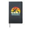 Papasaurus Trex Papa Retro Fathers Day Dinosaur Dad Daddy Hardcover Journal, Black