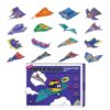 Paper Airplane Kit, 16 Model Folding Sheets with Creative Kids Craft Fun