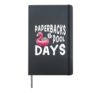 Paperbacks Pool Days Flamingo Quote Relaxing Summer Reader Hardcover Journal, Black