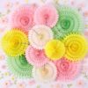 Paper Jazz 11pcs Pastel Paper Fans, Soft Colorful Party Decorations for Spring, Fairy, Tea Party, Birthday Hanging Paper Flowers for Wedding, Baby Shower, Garden Decor