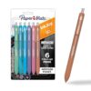 Paper Mate InkJoy Gel Pens, Metallic, Retractable, Medium Point, (0.8mm), Glittery Assorted Colors, 6 Count - Perfect for Writing, Doodling, Bullet Journaling, Glitter, Sparkle, Writing Fun