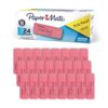 Paper Mate Pink Pearl Erasers, Medium, 24 Count - Back to School, Classroom, Teacher Supplies