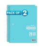 Paper Rite College Ruled Spiral Notebook, Pack of 2 – 1 Subject, 70 Sheets, Pastel Blue, 10.5 x 8.18 Inch, Durable Soft Cover Notebooks for School, Office, Home & Journaling