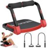 PAPIBLU Ab Machine Ab Trainer - Sit Up Exercise Equipment& Core Machine, 4 Level Adjustable Resistance, Foldable Ab Crunch Machine for Home Gym Stomach Workouts - Red