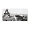 Parisian Coffee Eiffel Tower Desk Mat Large Desk Mouse Pad 12x24 Inch
