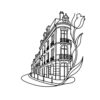 Paris Street Corner Building Metal Wall Art WallArt Decor Metal Outdoor Decor Metal Signs Vintage Contemporary Artwork Elegant Stunning Home Decoration for Living Room Bedroom Apartment (Black,12 Inches)
