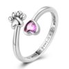 Parmuz 925 Sterling Silver Adjustable Ring for Woman Stackable Open Ring