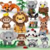 Party Favors, 12 Micro Packs Animals Building Blocks Toy Set, Goodie Bags