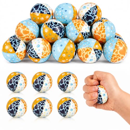 party greeting 30PCS Dog Paw Party Favor Stress Relief Balls Assorted Finger Exercise Squeeze Toys for Office Desktop Home Leisure Daily Use for Stress Relief Hand Relaxation Birthday Parties Supplies