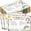 Pasimy 200 Pcs Teacher Mail Cards for Students Positive Notes to Parents from Teacher Mail Cards Classroom Happy Good Behavior Postcards Brag Student Preschool Kindergarten(Boho,Rainbow)