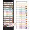 Pasimy Daily Schedule Pocket Chart with 31 Reusable Cards and 14 Pockets Composition Schedule Charts Classroom Decorations for School Office Home Educational Activity