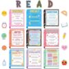 Pasimy Reading Posters Reading Strategies Posters Bulletin Board Decoration Educational Read Poster for Elementary Middle School Library Classroom Decorations (Composition)