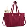 PASMAN Laptop Bag for Women, Slouchy 3 Compartment Tote and Cup Holder