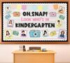 Pastel Bulletin Board Set Welcome Back to School Classroom Decorations Camera DIY Photo Picture Frame Paper Cutouts Kindergarten Bulletin Board for Back to School Class Chalkboard Wall Door Decor