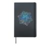 Pastel Floral Mandala Sacred Fractal Geometry Art Good Vibe Hardcover Journal, Black