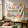 Pastel Whimsical Calm Down Corner Elementary Classroom Tapestry