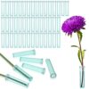 Patelai 50 Pcs 2.8 Inch Floral Water Tubes with Lids for Arrangement Decor