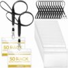 Patelai 50 Sets Black 6 x 4 Inch Badge Holder with Lanyard Horizontal Name Tag Lanyard with ID Holder Waterproof Clear Name Badge for Office Workers Volunteers