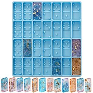 Patelai Domino Molds for Epoxy Resin Domino Resin Molds Silicone Dominoes Mold Candy Clay Chocolate Mold 28 Cavities Silicone Mould DIY Pendant Cake Jewelry Making Tool