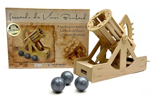 PATHFINDERS STEM Kit – Leonardo da Vinci Bombard | Build Your own Cannon | Science kit for Teens and Adults | Mechanical Engineering Build Model | Historical Artillery Construction Kit