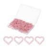 PATIKIL 100pcs Paper Clip, Heart Style Paper Clip, 23mm, Light Pink