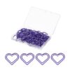 PATIKIL 100pcs Paper Clip, Heart Style Paper Clip Small Cute, 23mm, Bright Purple