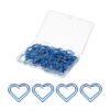 PATIKIL 100pcs Paper Clip, Heart Style Paper Clip Small Cute, 23mm, Bright Blue