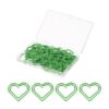 PATIKIL 100pcs Paper Clip, Heart Style Paper Clip Small Cute, 23mm, Bright Green
