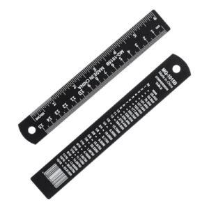 PATIKIL 15cm/6 inch Metal Ruler, Aluminum Alloy Metric Ruler with Inches and Centimeters Precision Measuring for Office Engineering Drafting, Black