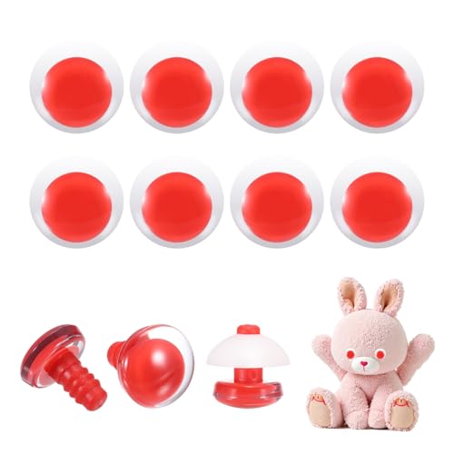 PATIKIL 18mm Moon Safety Eyes, 26Pcs Realistic Doll Crocheting Safety Eyes with Washers for Decor Crochet Accessories Dolls Craft Halloween, Red