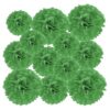 PATIKIL 4"/6"/8" Tissue Pom Poms Flowers, 12 Pack Paper Flower Ball for Wedding Bridal Shower Birthday Bachelorette Party Backdrop Decoration, Green