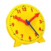 PATIKIL 4 inch Teaching Clock, Learn Clock Learning Tell Time Analog Clock Demonstration Clock 12 Hour 3 Pointers Geared Movement for Classroom Teacher, Yellow