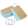 PATIKIL Blank Index Cards with Ring, 150Pcs Colored Blank Flash Card 3.5" x 2" Note Card Study Card for Memory Learning Studying Office Supplies, Blue