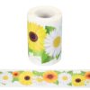 PATIKIL Bulletin Board Borders, 32.8ft Sunflower Classroom Border Trim Paper Summer Autumn Roll Colorful Stickers Fall for Bulletin Board Classroom Decorations Thanksgiving, White Gold
