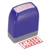PATIKIL Closed Notice Stamp Self Inking, Red Ink, Purple