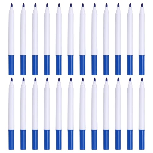 PATIKIL Liquid Chalk Markers, 24 Pcs Chalk Board Dry Wet Erase Pens Fine Tip Washable Window Marker Pens for Blackboard Home Kitchen Fridge Calendar Whiteboard Clear Glass, Dark Blue