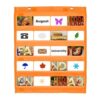 PATIKIL Magnetic Pocket Chart, Small Pocket Chart, Orange