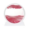PATIKIL Moving Sand Art Liquid Motion, 12" Round Glass 3D Moving Sand Art Pictures Display Frame for Relaxing Office Home Desktop Decor, Pink(White Frame)