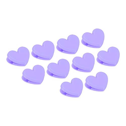 PATIKIL Paper and Bag Clips,20Pcs Heart Shape Bag Sealers Clamps Snacks Bag Clips for Coffee Office Photo Picture Pages Holder,Purple