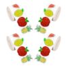 PATKAW Stickers Roll Self-Adhesive Material 4roll Red Fruit Holographic with Coated Paper Easy Application and Residue-Free Removal, for Party Envelopes and Spring Garden Projects