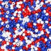 Patriotic Pony Beads 1000 Pcs,Red White Blue Acrylic for Craft
