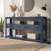 PAVEVONI 61.5" Console Table 4 Drawers 3 Tier Shelves Wood Entry Desk