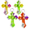 Pbolmpop 6 pcs Cross Pop Fidget White Silicone Toys Religious Kids Party