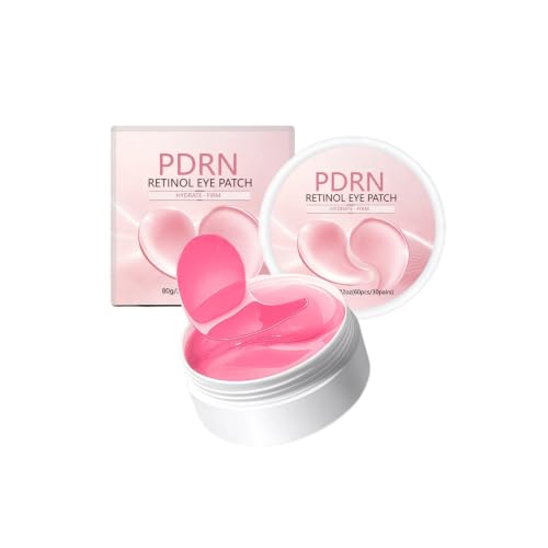 PDRN Retinol Under Eye Patches, 60pcs Hydrogel Eye Mask for Puffy, Tired Eyes & Dark Circles, Wrinkles with Collagen, Firming, Glowing & Moisturizing Skin Care, Reduce Wrinkles Puffy & Bags